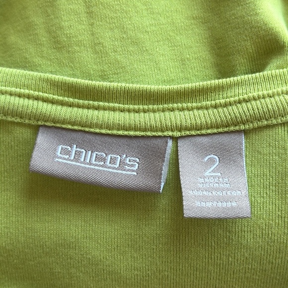 Chico’s lime green short sleeve tee, size 2 (L) - Picture 5 of 6